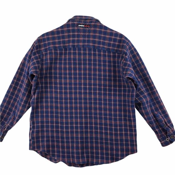 Vintage Tommy Hilfiger mens shacket Shirt m 90s y2k plaid preppy 80s oversized - Picture 2 of 12